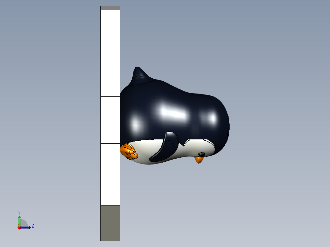 冰面上的企鹅左视图