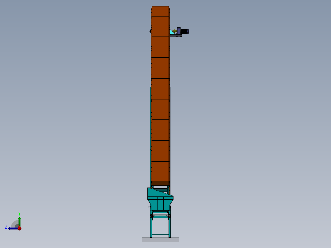 45度18m运输链式输送机右视图