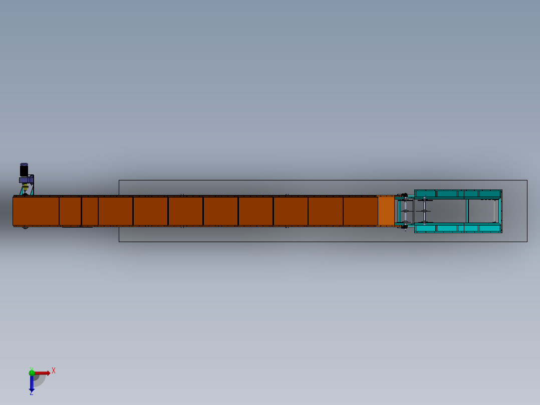 45度18m运输链式输送机俯视图