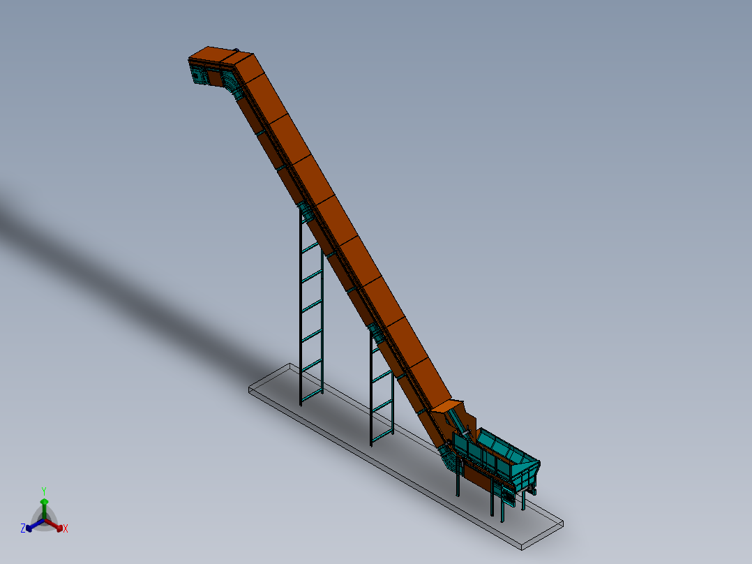 45度18m运输链式输送机正等轴测图