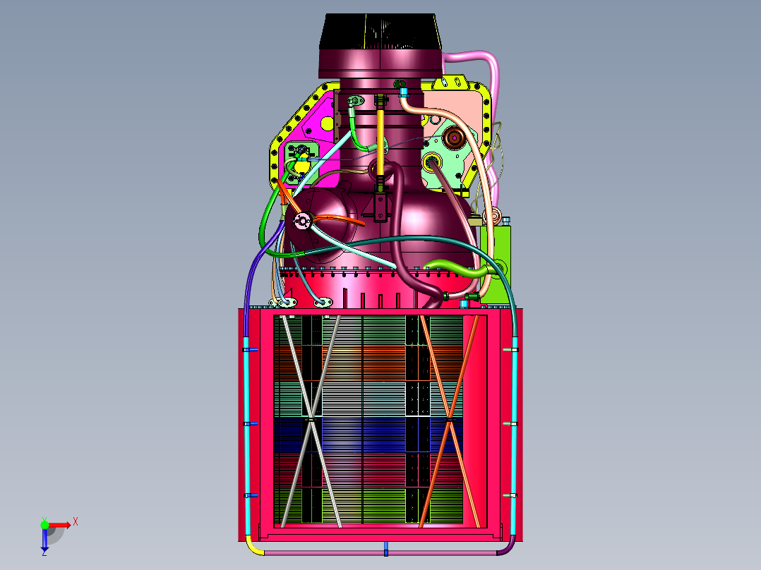 陆战坦克航空技术发动机俯视图