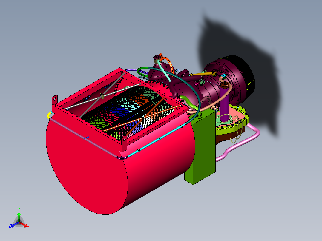 陆战坦克航空技术发动机正等轴测图