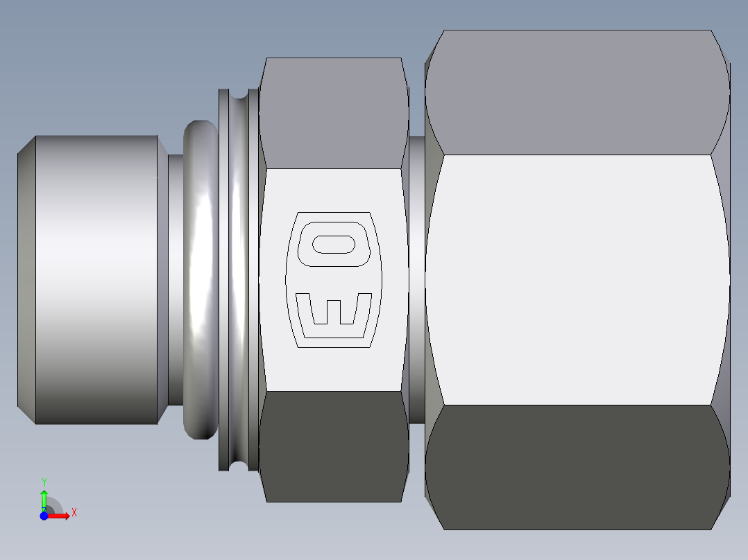 卡套式工业通用硬管接头EO_Swivel_connector_EGEO15LMCF前视图