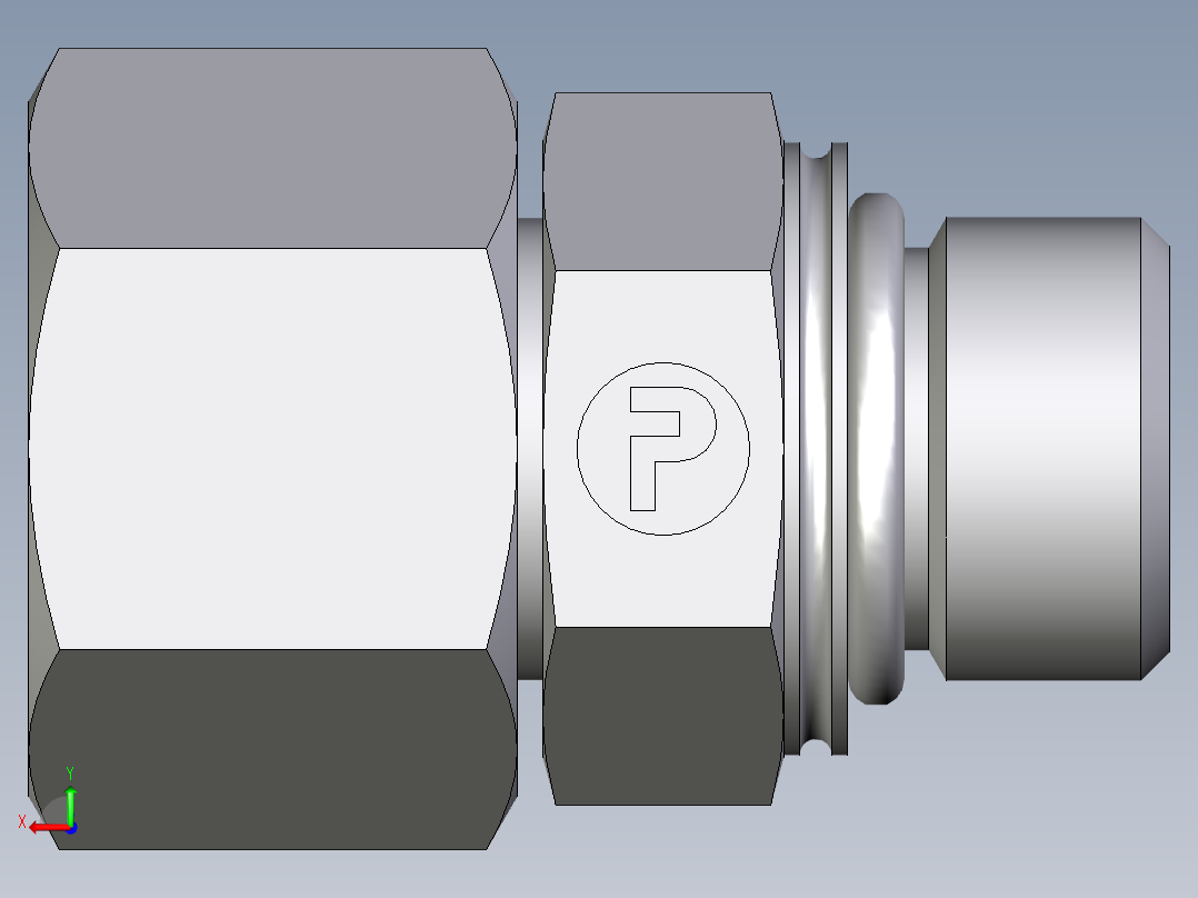 卡套式工业通用硬管接头EO_Swivel_connector_EGEO15LMCF后视图