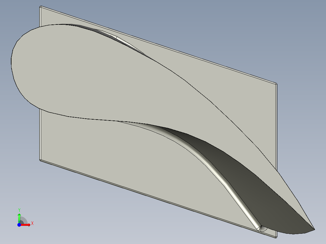 涡轮旋转叶片647---模型格式为 stp前视图