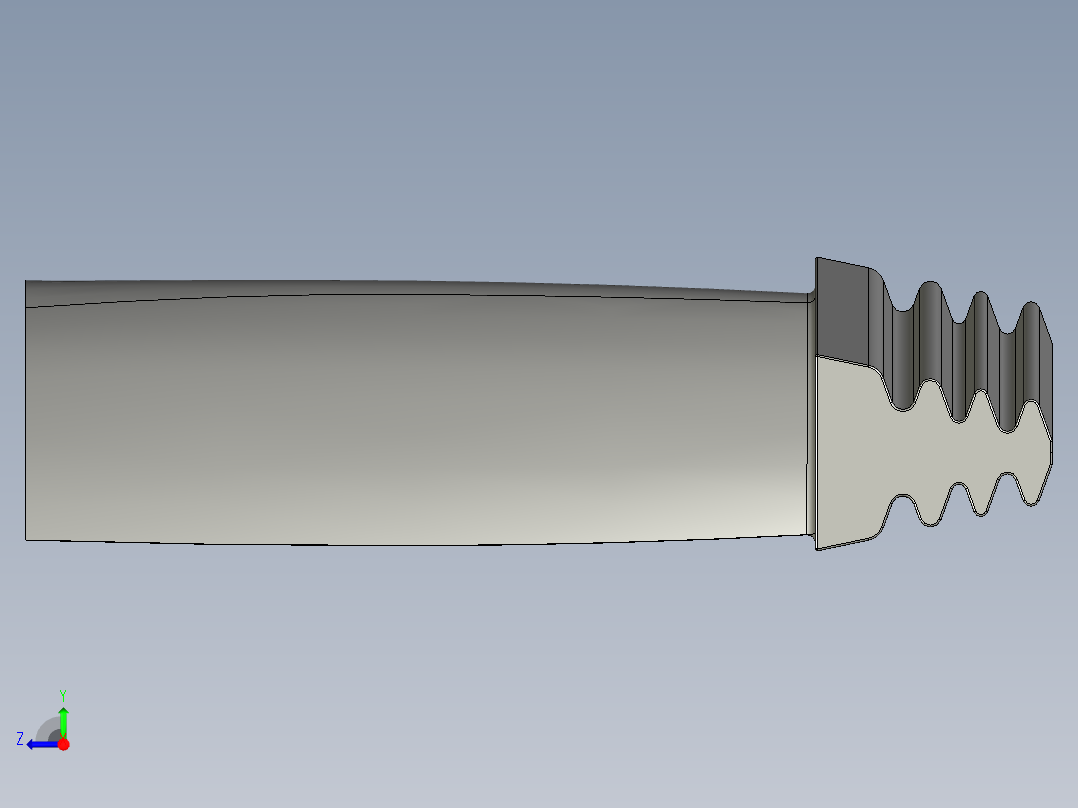 涡轮旋转叶片647---模型格式为 stp右视图
