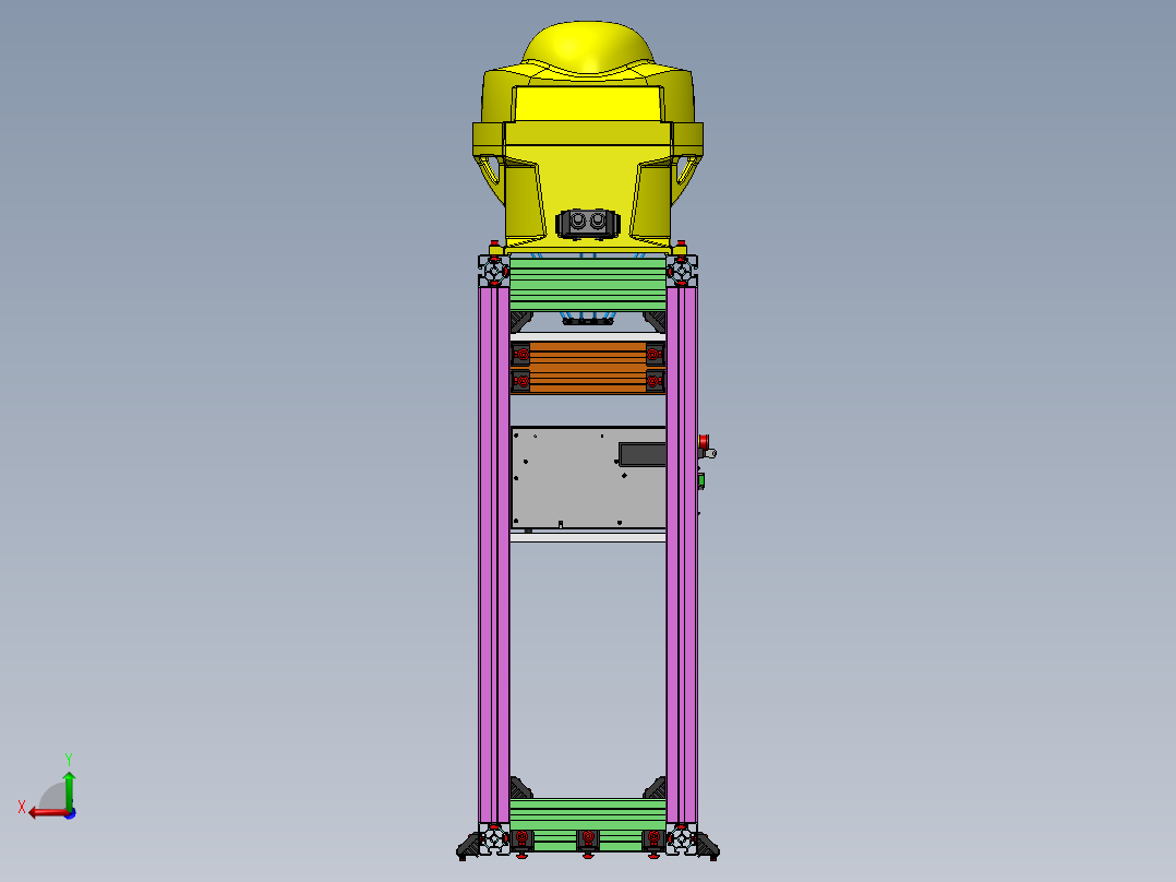 Fanuc Delta M-1iA1H 机器人支架由博世铝型材制成 -v1后视图