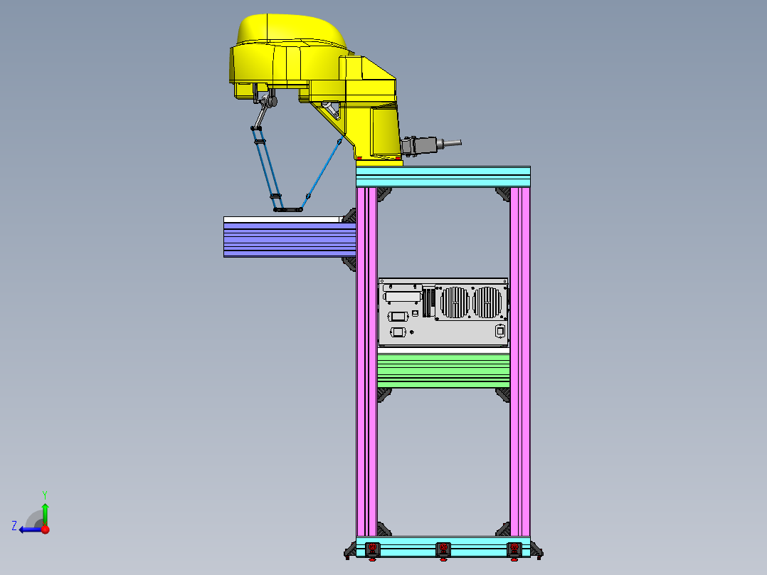 Fanuc Delta M-1iA1H 机器人支架由博世铝型材制成 -v1右视图
