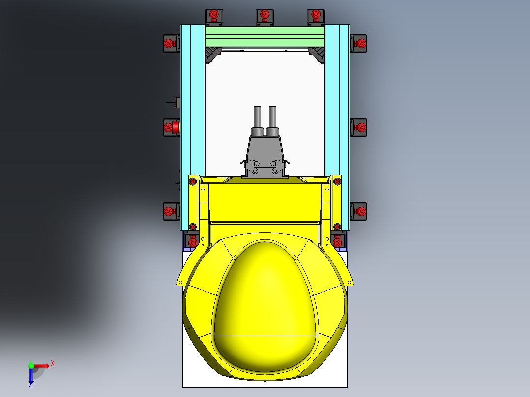 Fanuc Delta M-1iA1H 机器人支架由博世铝型材制成 -v1俯视图