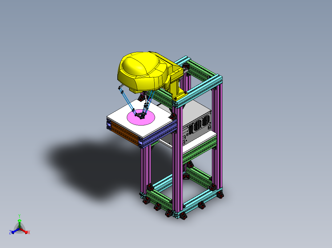 Fanuc Delta M-1iA1H 机器人支架由博世铝型材制成 -v1正等轴测图