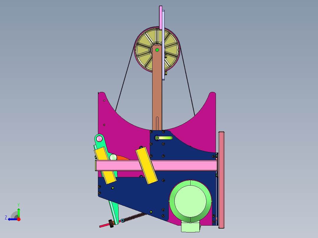 小型家用台式平面砂光磨刀砂带机俯视图