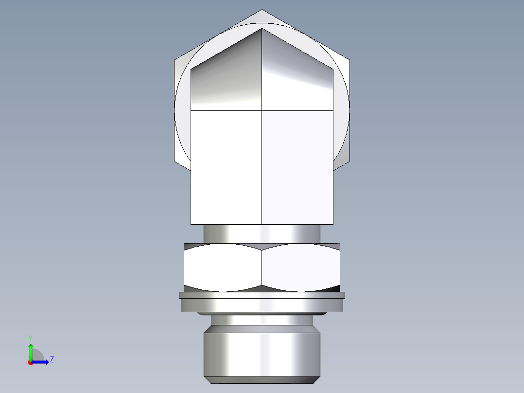 卡套式工业通用硬管接头EO_Adjustable_Locknut_elbow_WEE15LMCF左视图
