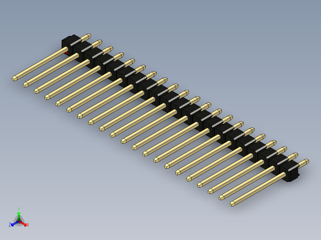 彩色公头100mil（2.54mm）系列-DS1021_black_1x21p_100mil_Type5_rev1.0