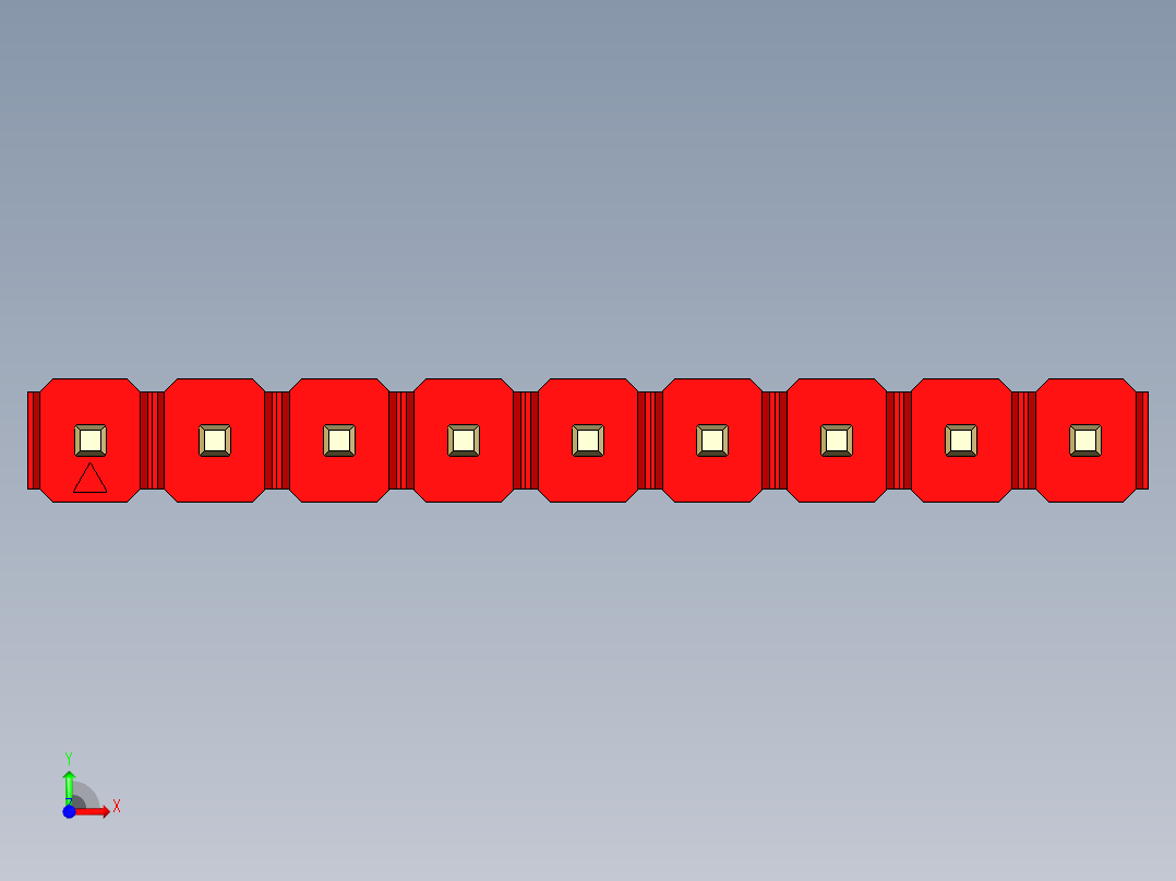 彩色公头100mil（2.54mm）系列-DS1021_red_1x09p_100mil_Type1_rev1.0前视图