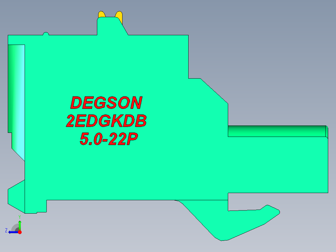 DEGSON 2EDG 系列 5.0mm 可插拔接线端子组-2EDGKDB-5.0-22P-14-00AH右视图