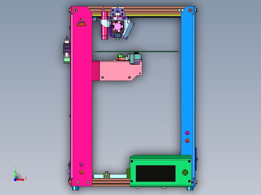 打印200x200x250开源3D打印机前视图