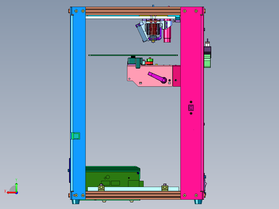 打印200x200x250开源3D打印机后视图