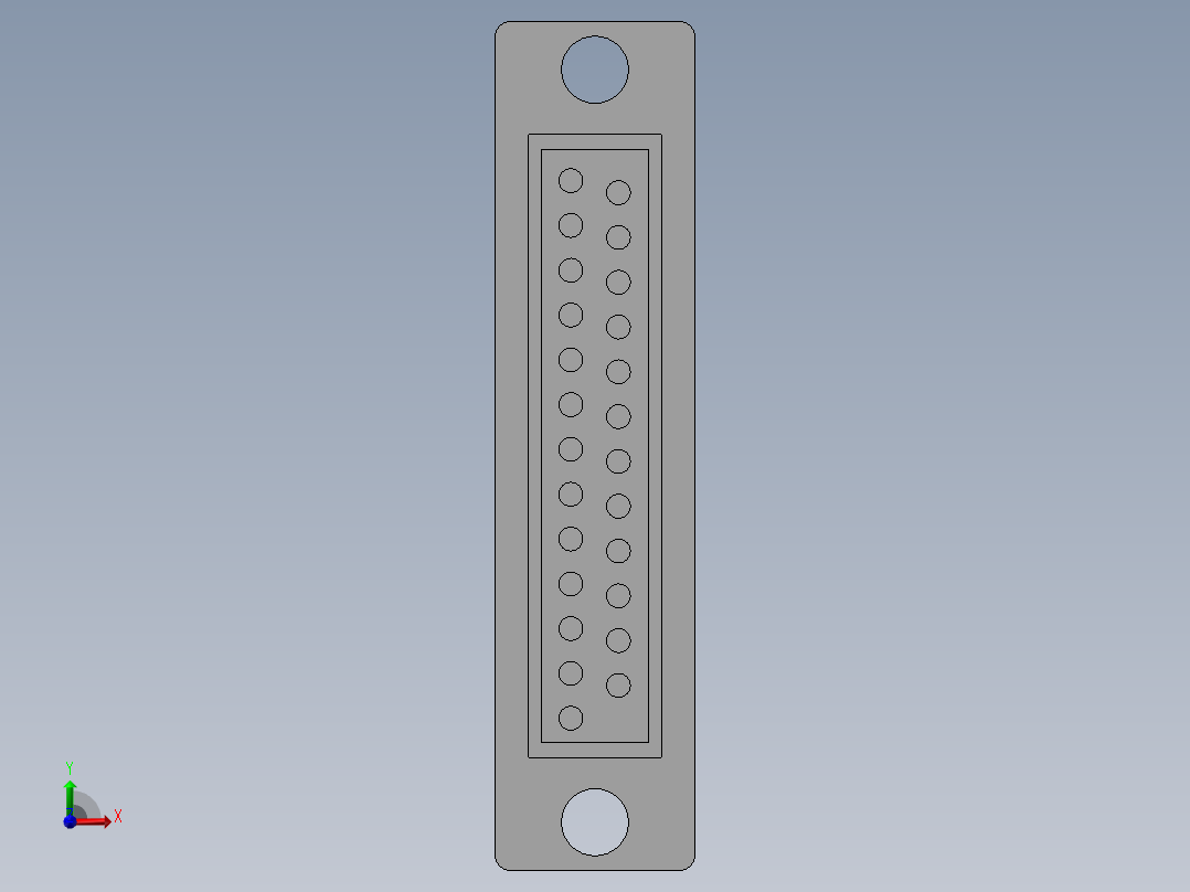 DB25串口公接头前视图