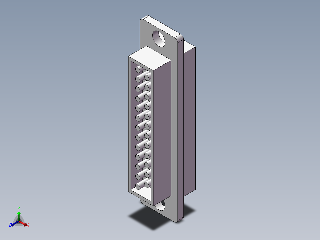 DB25串口公接头正等轴测图