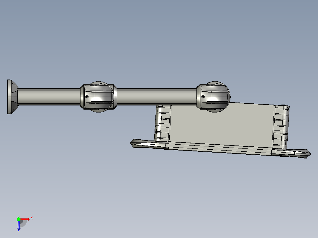 向下固定底座+转角+中间连接器+90度箱体连接器+控制箱俯视图