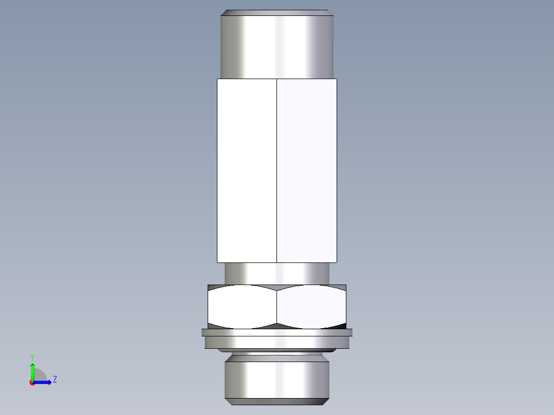 卡套式工业通用硬管接头EO_Adjustable_locknut_run_tee_LEE12LROMDCF左视图