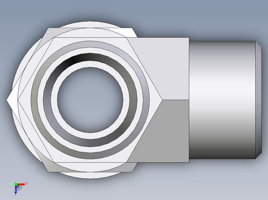 卡套式工业通用硬管接头EO_Adjustable_locknut_run_tee_LEE12LROMDCF俯视图