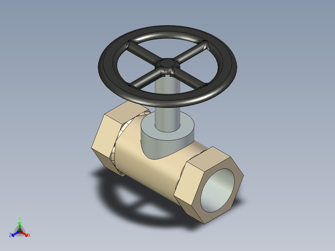3-4英寸闸阀正等轴测图