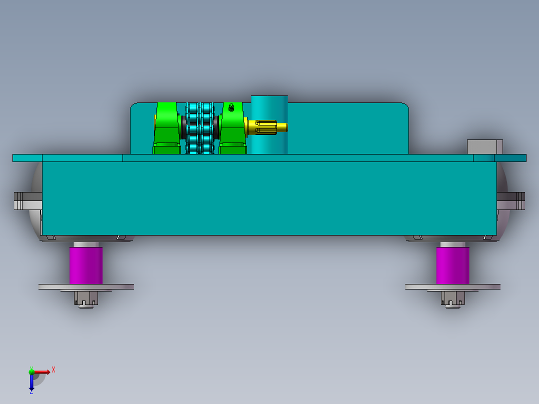 八轮遥控山地车——遥控电动全地形运输车总装俯视图