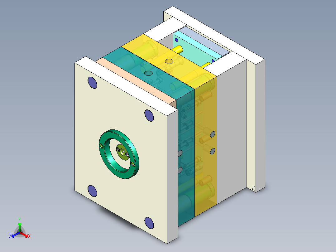 绝缘板注塑模具设计图纸-一模四腔含三维UG模具+CAD图纸+说明书