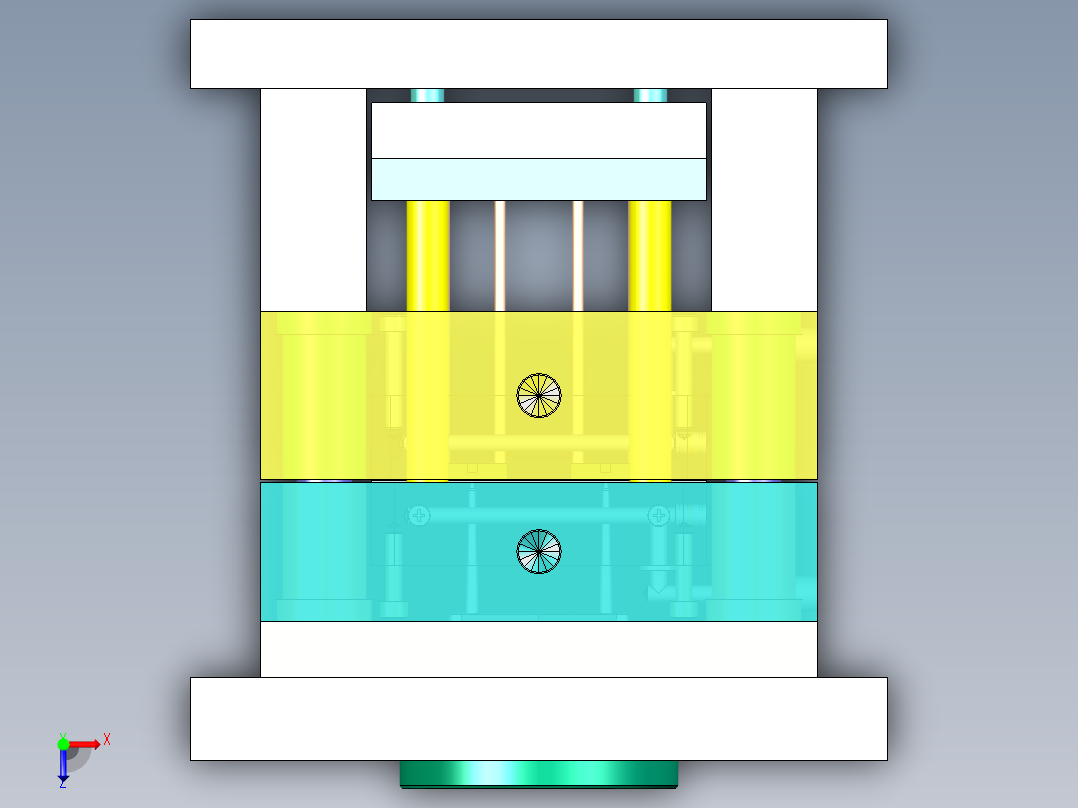 绝缘板注塑模具设计图纸-一模四腔含三维UG模具+CAD图纸+说明书俯视图