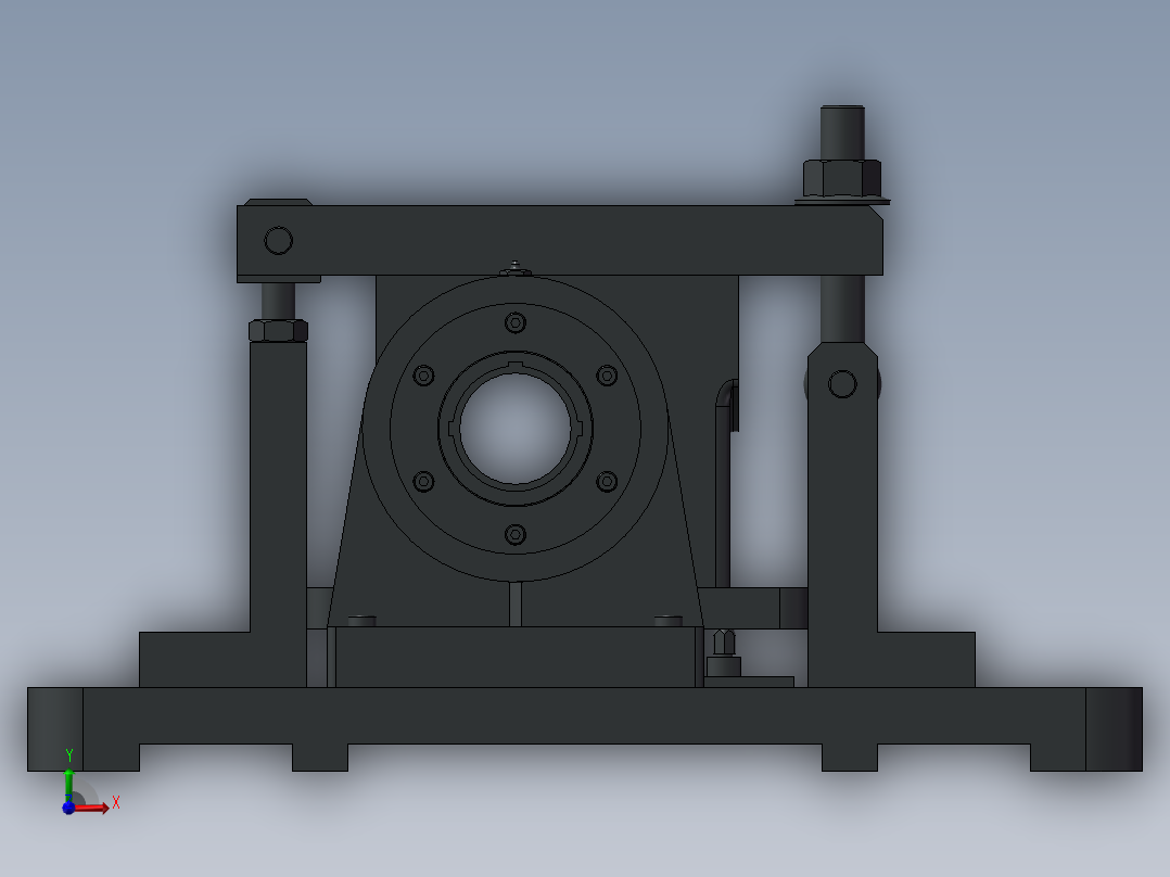 减速器箱体镗孔夹具设计前视图