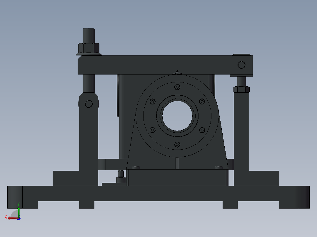 减速器箱体镗孔夹具设计后视图
