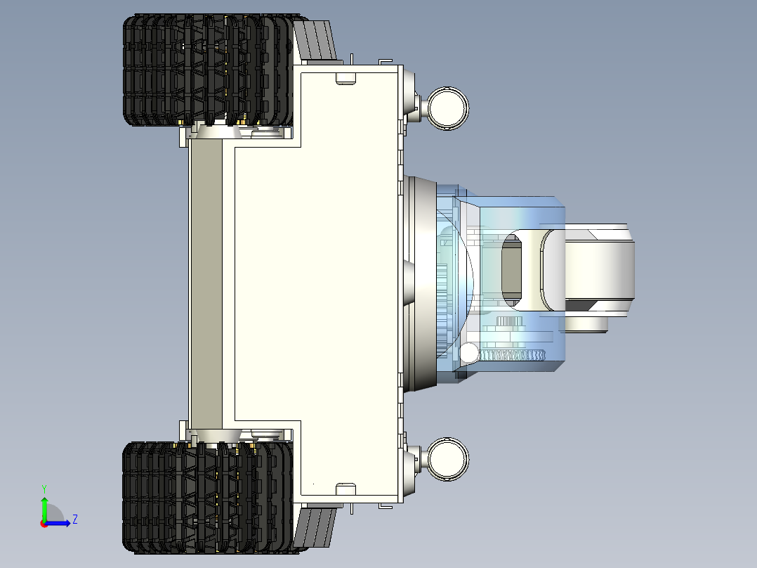 悬崖清理检查勘探分离式机器人左视图