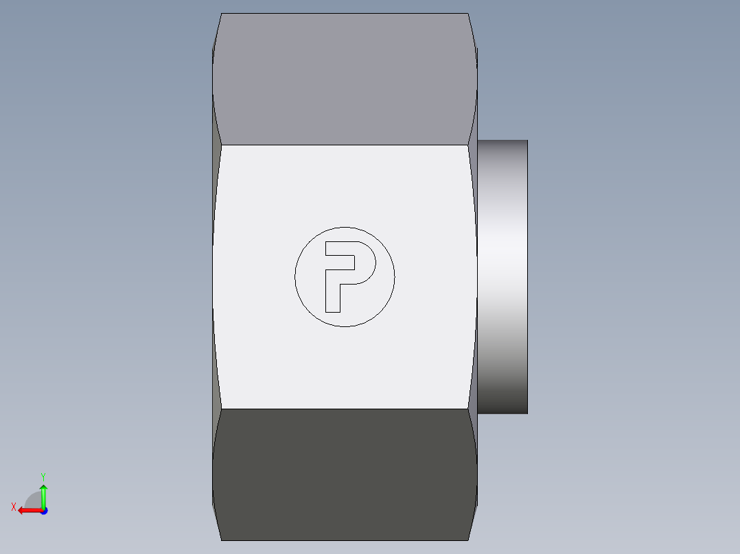 卡套式工业通用硬管接头EO_Blanking_plug_with_nut_for_cones_VKAM30SCF后视图