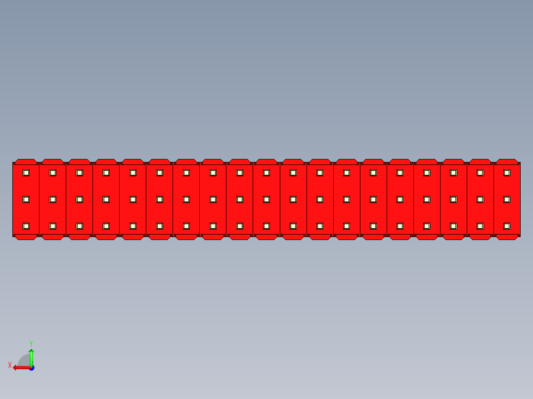 彩色公头100mil（2.54mm）系列-DS1021_red_3x19p_100mil_Type1_rev1.0后视图