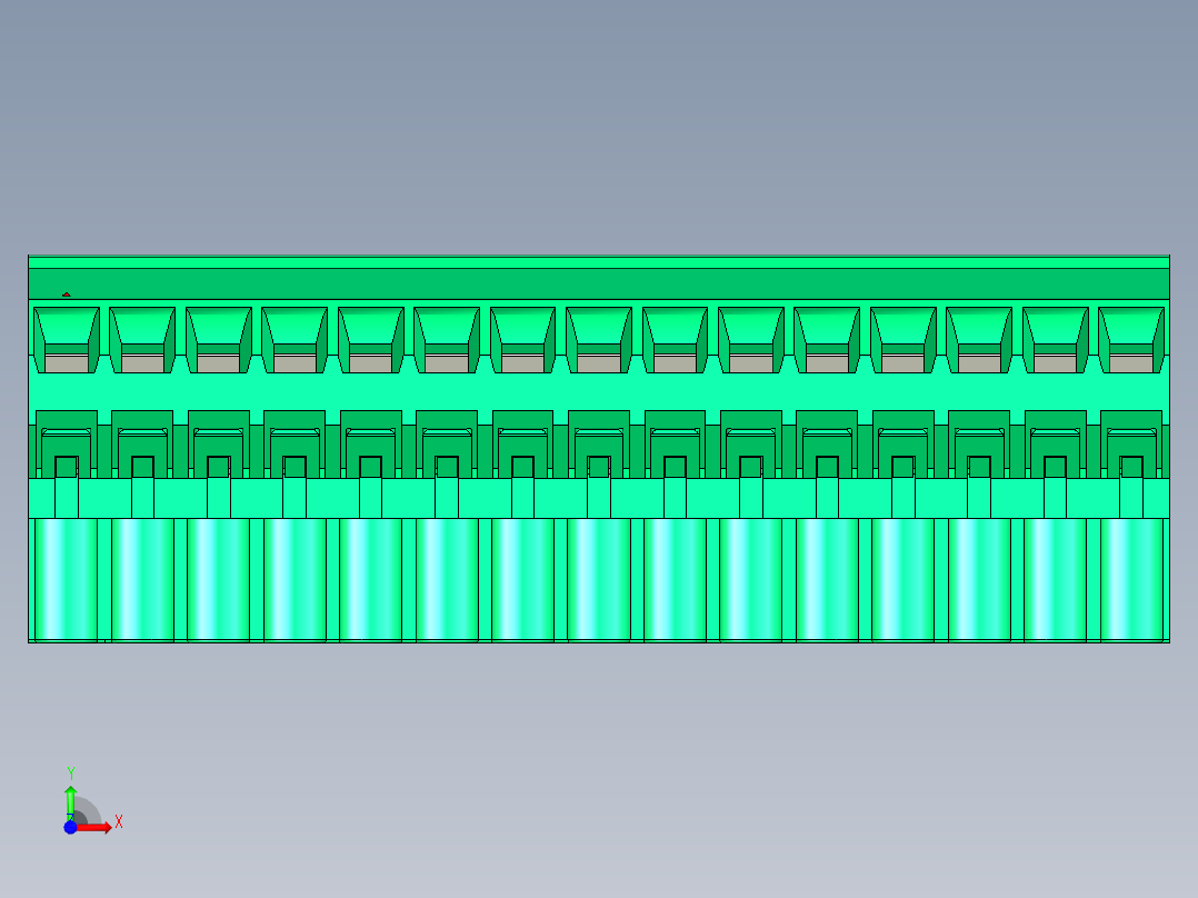 DEGSON 2EDG 系列 5.0mm 可插拔接线端子组-2EDGKL-5.0-15P-14-00AH前视图