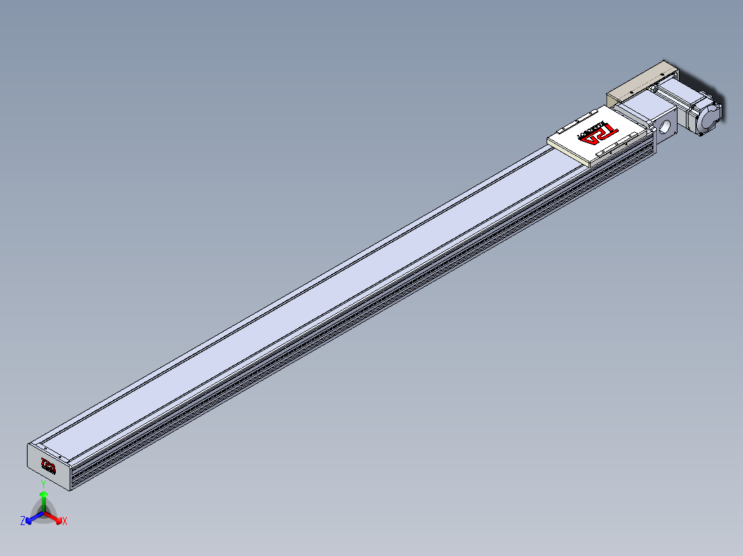 同步带全封闭直线模组TPA-HCB-110D-90-L1300-MR-Y-P40-N3正等轴测图
