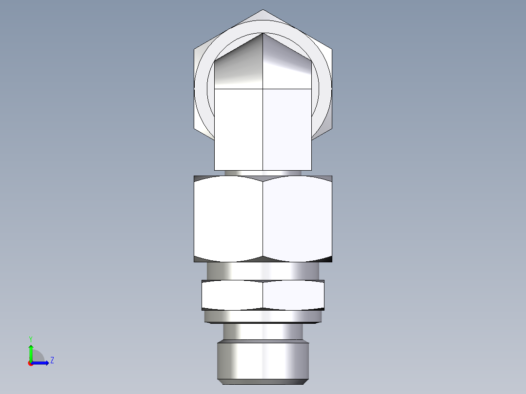 卡套式工业通用硬管接头EO_Assembled_adjustable_standpipe_elbow_EVW15LM71左视图