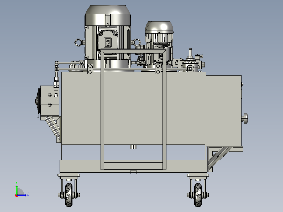 移动移动式HPU压力检测机左视图