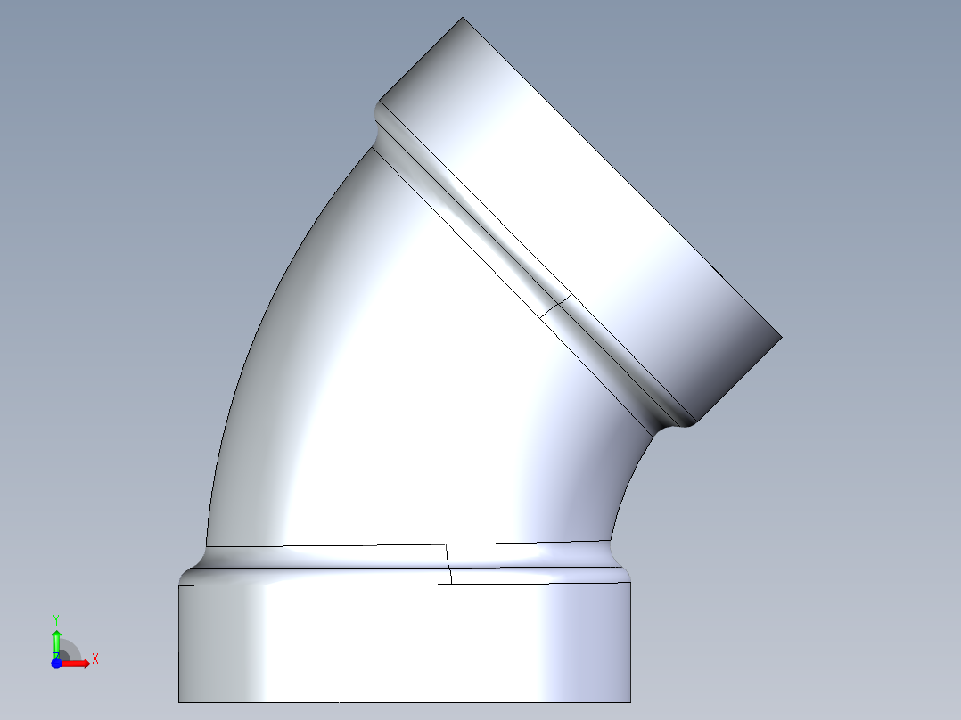 船舶管路系统S4_SeaDrainPLUS_1-8Bend-SxS_37E165003_3in Sea Drain Plus - 45 Bend - SxS前视图