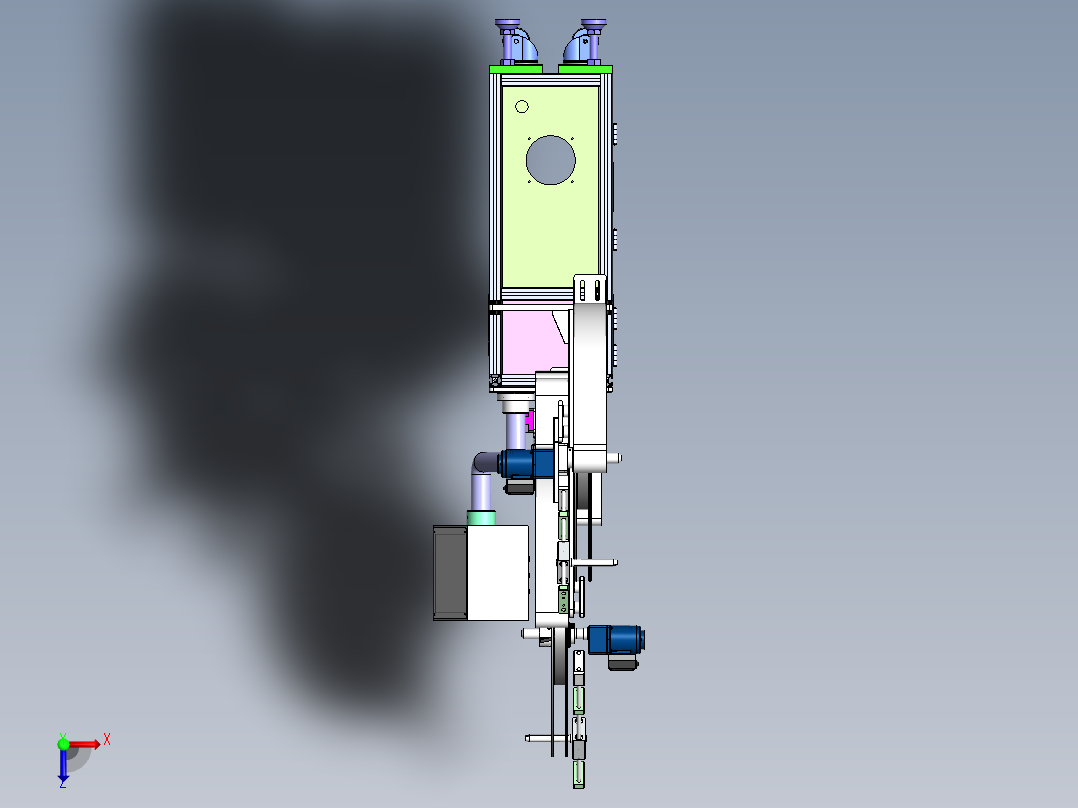 自动四联裁切机俯视图