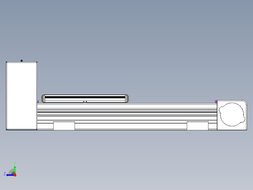 同步带滑台-欧规B8-L88-S250-L-ZP75-D3-N10右视图