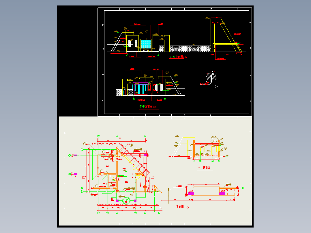 某工厂大门建筑设计施工CAD全套图纸