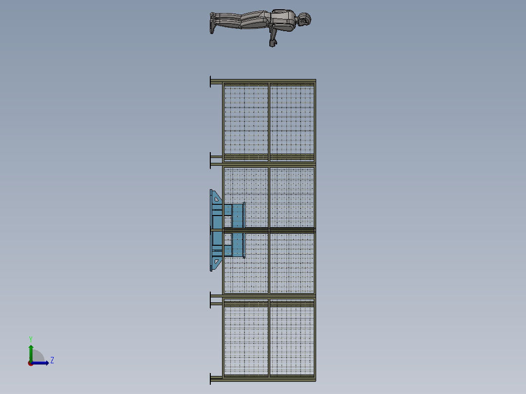 上纱筒自动化装配体左视图