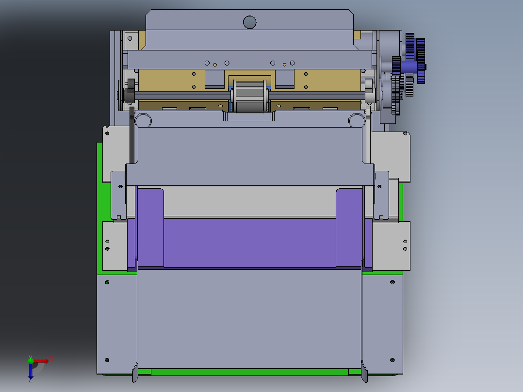 送纸机机构1200649俯视图
