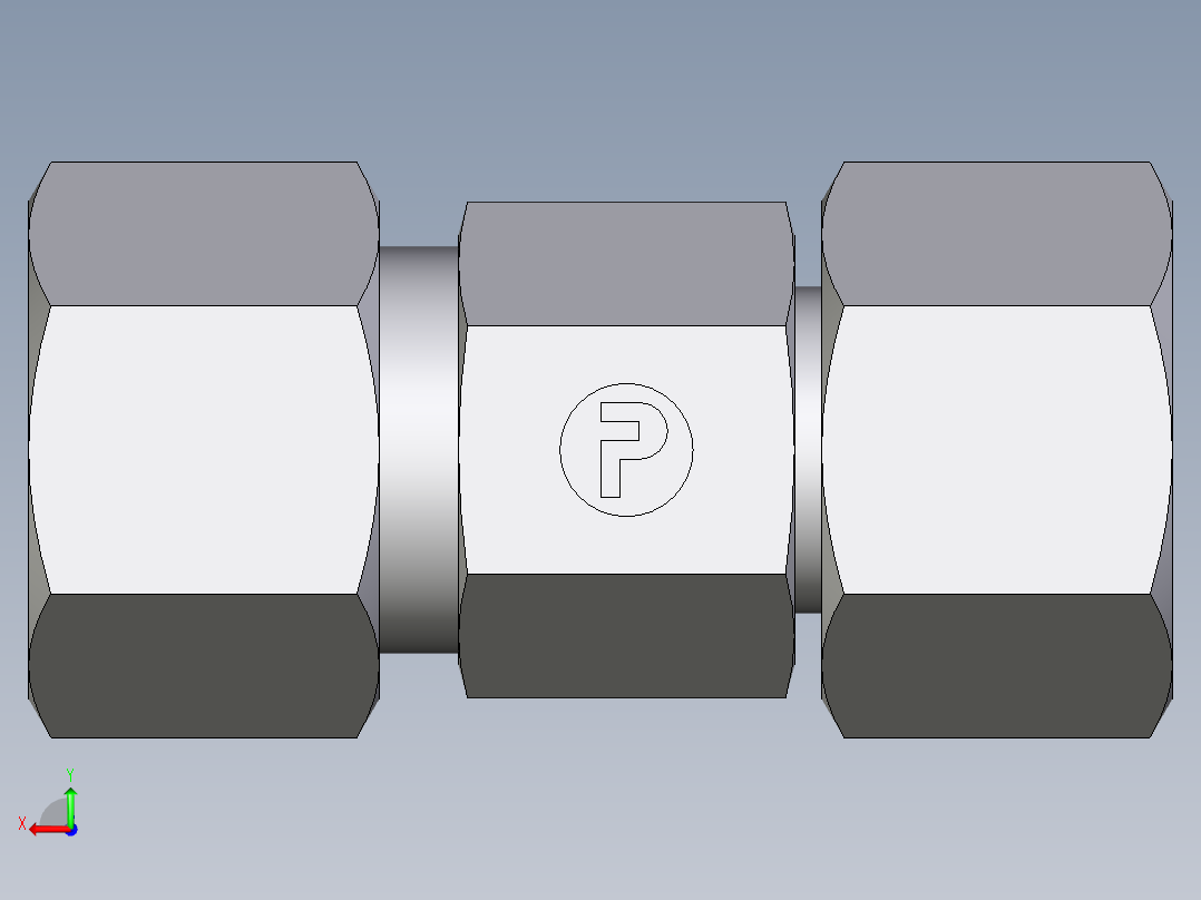 卡套式工业通用硬管接头EO_Distance_piece_adapter_DA12ZLCF后视图
