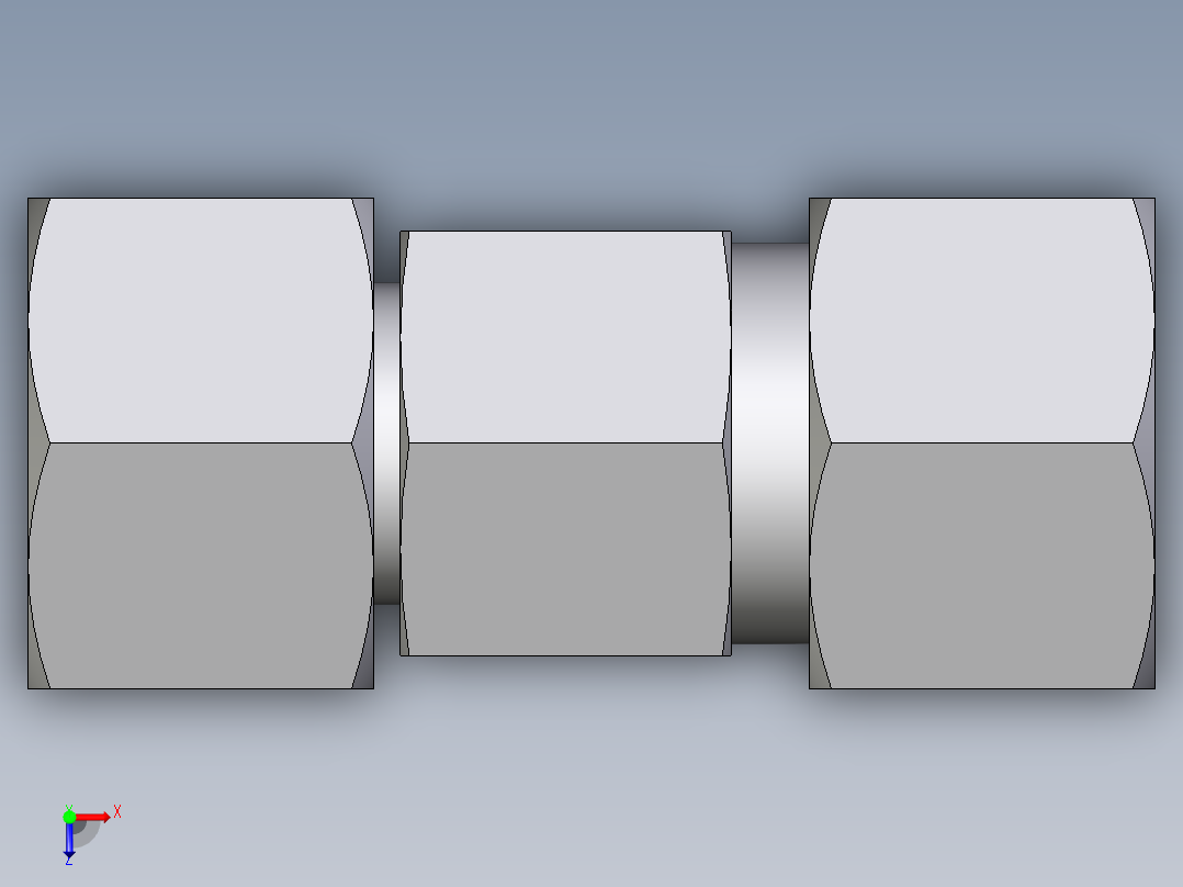 卡套式工业通用硬管接头EO_Distance_piece_adapter_DA12ZLCF俯视图