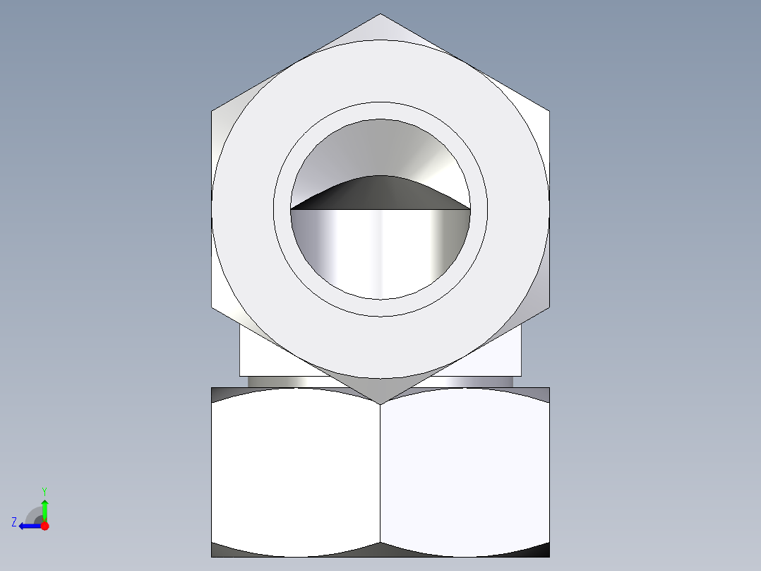 卡套式工业通用硬管接头EO_Swivel_nut_elbow_EW38ZSCF右视图