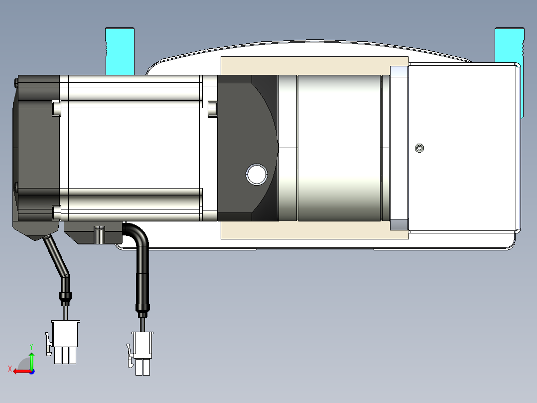 同步带滑台-半封闭B22H-L100-C-S1550-L-P75-D3-N5后视图