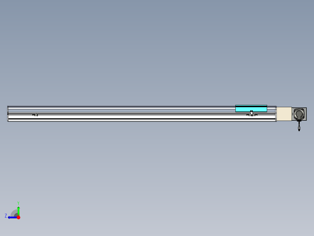 同步带滑台-半封闭B22H-L100-C-S1550-L-P75-D3-N5右视图